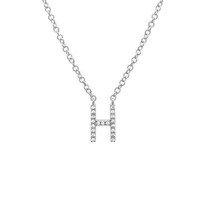 Jai's 14K White Gold Diamond Initial H Necklace