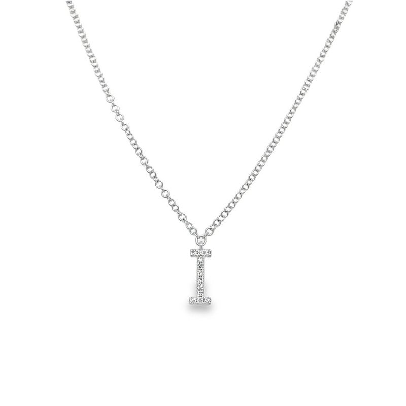 Jai's 14K White Gold Diamond Initial I Necklace