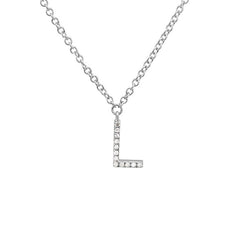Jai's 14K White Gold Diamond Initial L Necklace
