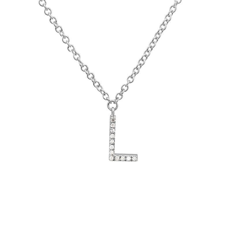 Jai's 14K White Gold Diamond Initial L Necklace