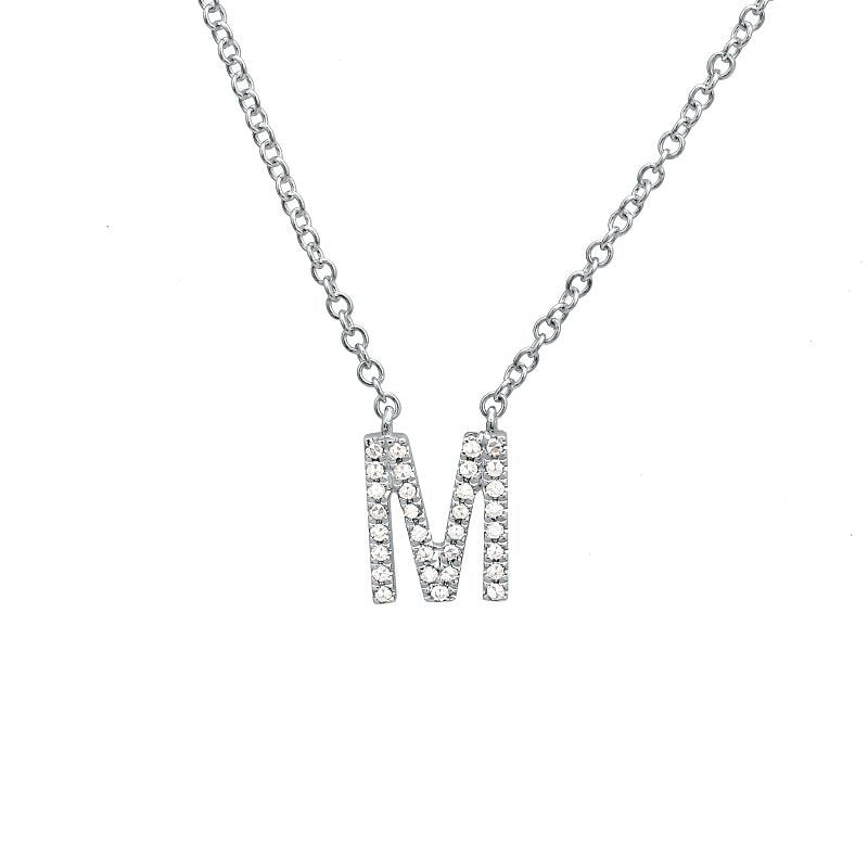 Jai's 14K White Gold Diamond Initial M Necklace