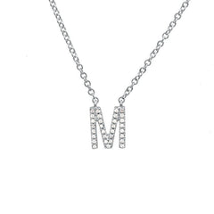 Jai's 14K White Gold Diamond Initial M Necklace