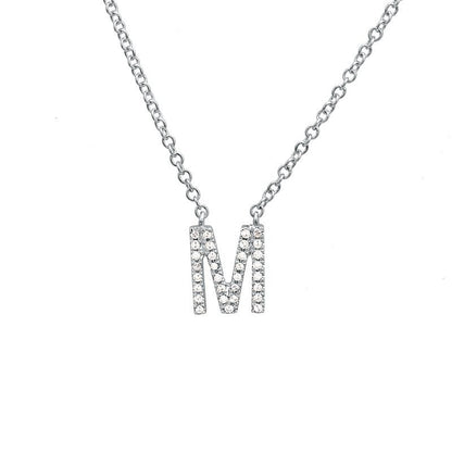 Jai's 14K White Gold Diamond Initial M Necklace