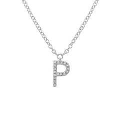Jai's 14K White Gold Diamond Initial P Necklace