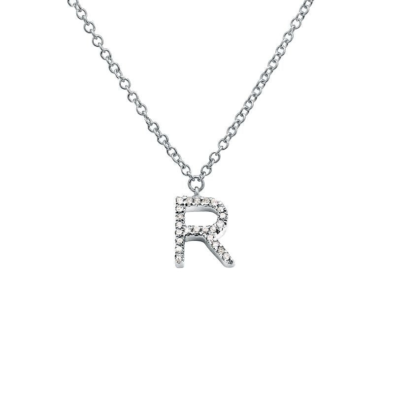 Jai's 14K White Gold Diamond Initial R Necklace