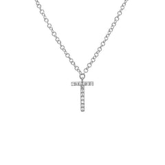 Jai's 14K White Gold Diamond Initial T Necklace