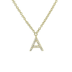 Jai's 14K Yellow Gold Diamond Initial A Necklace