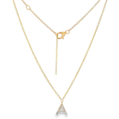 Jai's 14K Yellow Gold Diamond Initial A Necklace