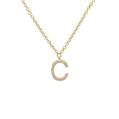 Jai's 14K Yellow Gold Diamond Initial C Necklace