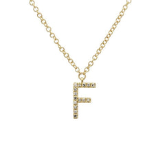 Jai's 14K Yellow Gold Diamond Initial F Necklace