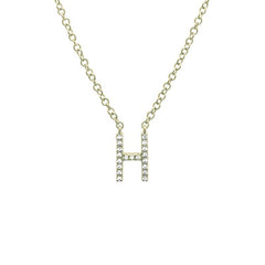 Jai's 14K Yellow Gold Diamond Initial H Necklace