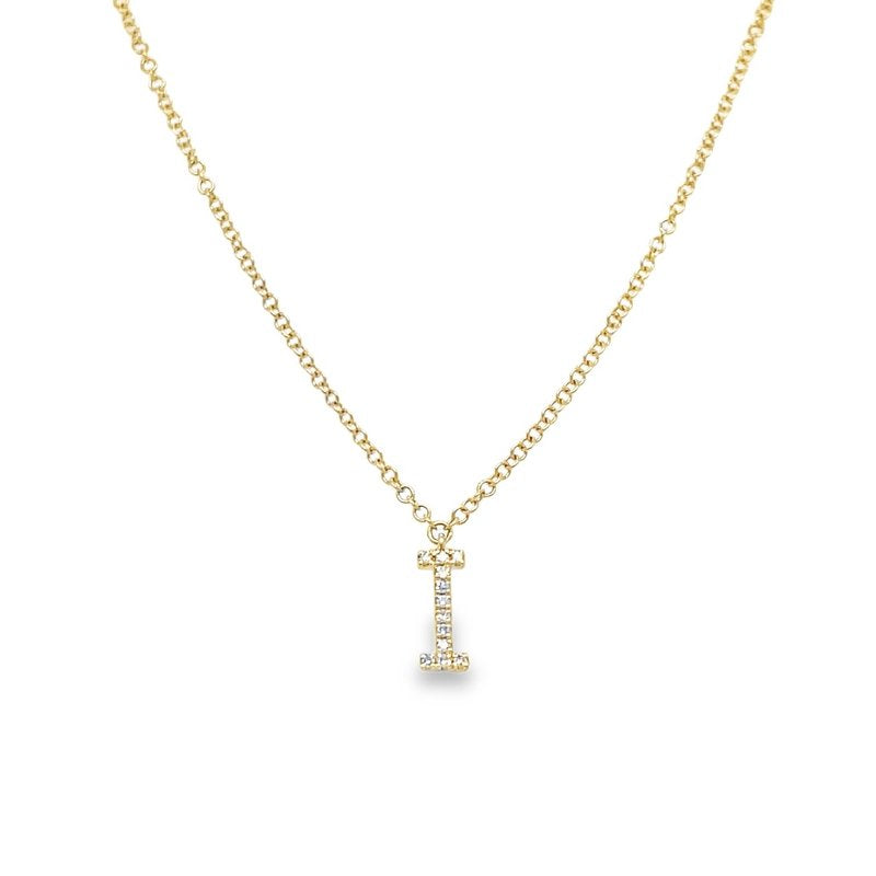 Jai's 14K Yellow Gold Diamond Initial I Necklace
