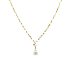 Jai's 14K Yellow Gold Diamond Initial I Necklace