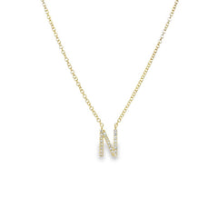 Jai's 14K Yellow Gold Diamond Initial N Necklace