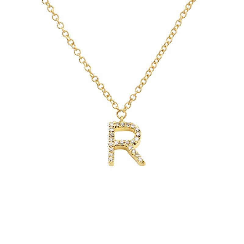 Jai's 14K Yellow Gold Diamond Initial R Necklace