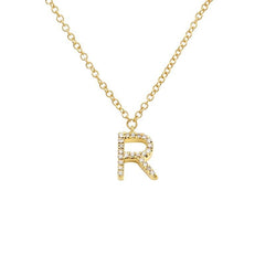 Jai's 14K Yellow Gold Diamond Initial R Necklace