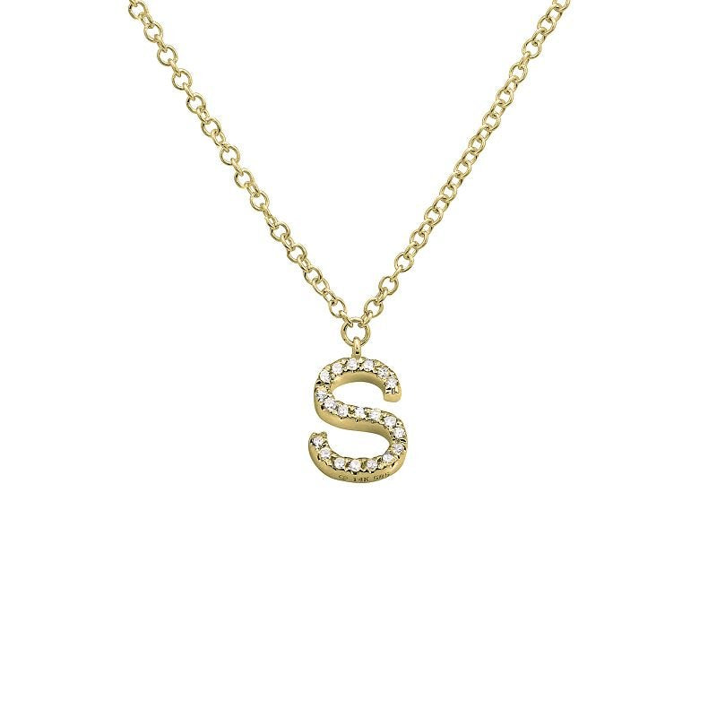 Jai's 14K Yellow Gold Diamond Initial S Necklace