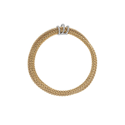 Fope's 18K Yellow Gold Tri-strand Prima Diamond Bracelet