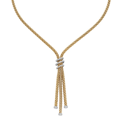 Fope's 18K Yellow Gold Tri-strand Prima Rope Diamond Necklace