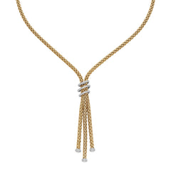 Fope's 18K Yellow Gold Tri-strand Prima Rope Diamond Necklace
