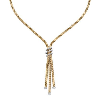 Fope's 18K Yellow Gold Tri-strand Prima Rope Diamond Necklace