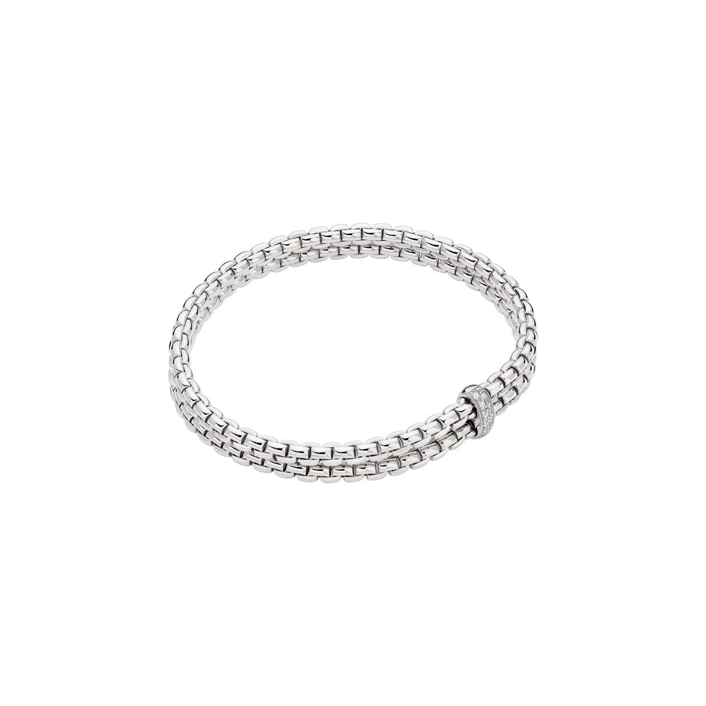 Fope's 18K White Gold Two-strand Eka Diamond Bracelet