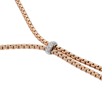 Fope's 18K Rose Gold Two-strand Eka Rope Diamond Necklace