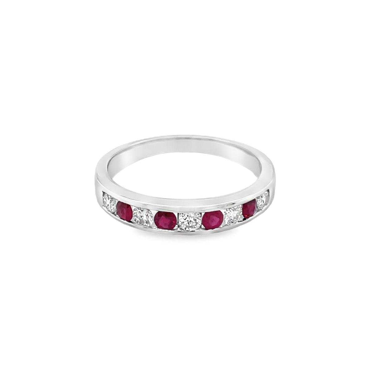 Jai's 14K White Gold Ruby & Diamond-inset Ring