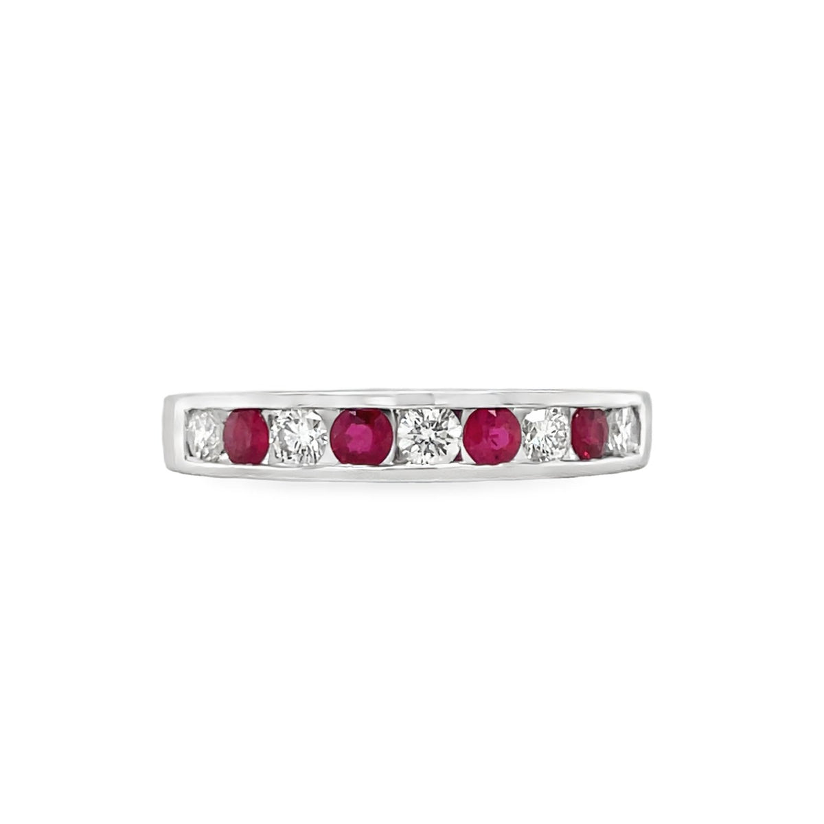 Jai's 14K White Gold Ruby & Diamond-inset Ring