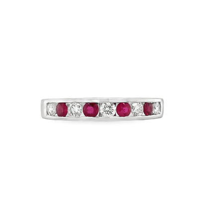 Jai's 14K White Gold Ruby & Diamond-inset Ring