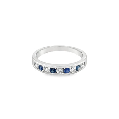 Jai's 14K White Gold Sapphire & Diamond-inset Ring