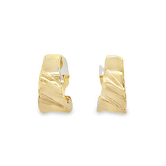 Jai's 14K Yellow Gold Thick Rippled Huggies