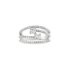 Hans Krieger's 18K White Gold Four-row Diamond Ring