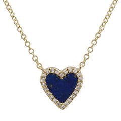 Jai's 14K Yellow Gold Lapis Lazuli & Diamond Heart Necklace