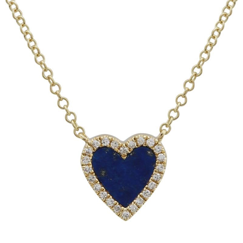 Jai's 14K Yellow Gold Diamond & Lapis Lazuli Heart Necklace