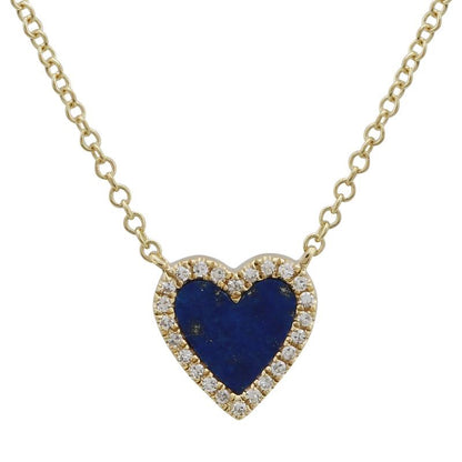 Jai's 14K Yellow Gold Diamond & Lapis Lazuli Heart Necklace