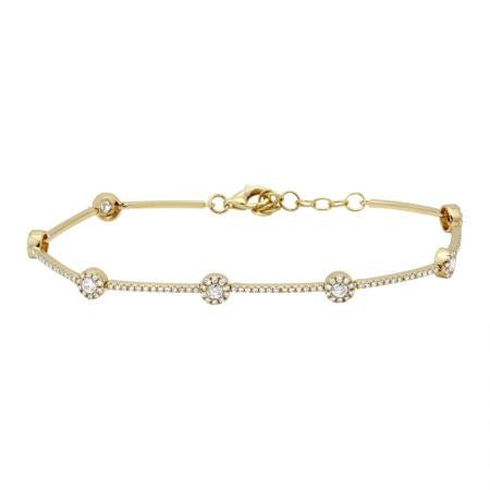Jai's 14K Yellow Gold Seven-station Diamond Bangle