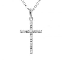 Jai's 14K White Gold Diamond Cross Necklace
