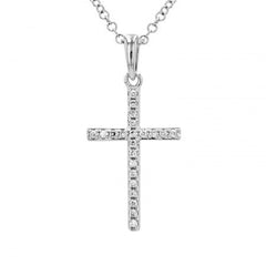 Jai's 14K White Gold Diamond Cross Necklace
