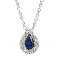 Jai's 14K White Gold Teardrop-cut Sapphire & Diamond Necklace