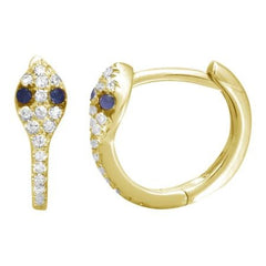 Jai's 14K Yellow Gold Sapphire & Diamond Serpent Hoops