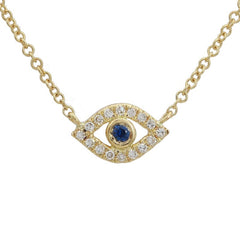 Jai's 14K Yellow Gold Diamond & Sapphire Evil Eye Necklace