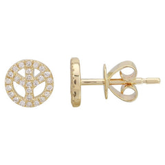 Jai's 14K Yellow Gold Diamond Peace Studs