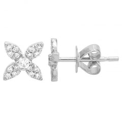 Jai's 14K White Gold Diamond Butterfly Studs