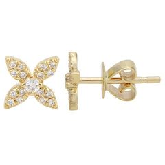 Jai's 14K Yellow Gold Diamond Butterfly Studs