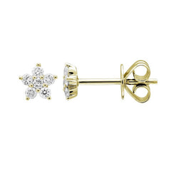 Jai's 14K Yellow Gold Diamond Star Studs