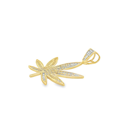Jai's 14K Yellow Gold Leaf Pendant