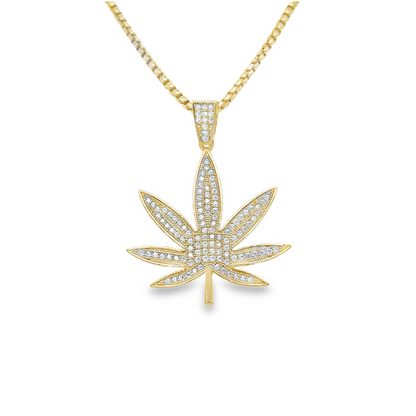 Jai's 14K Yellow Gold Leaf Pendant