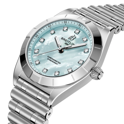 Breitling's Chronomat 28 with Blue Mother-of-Pearl Dial