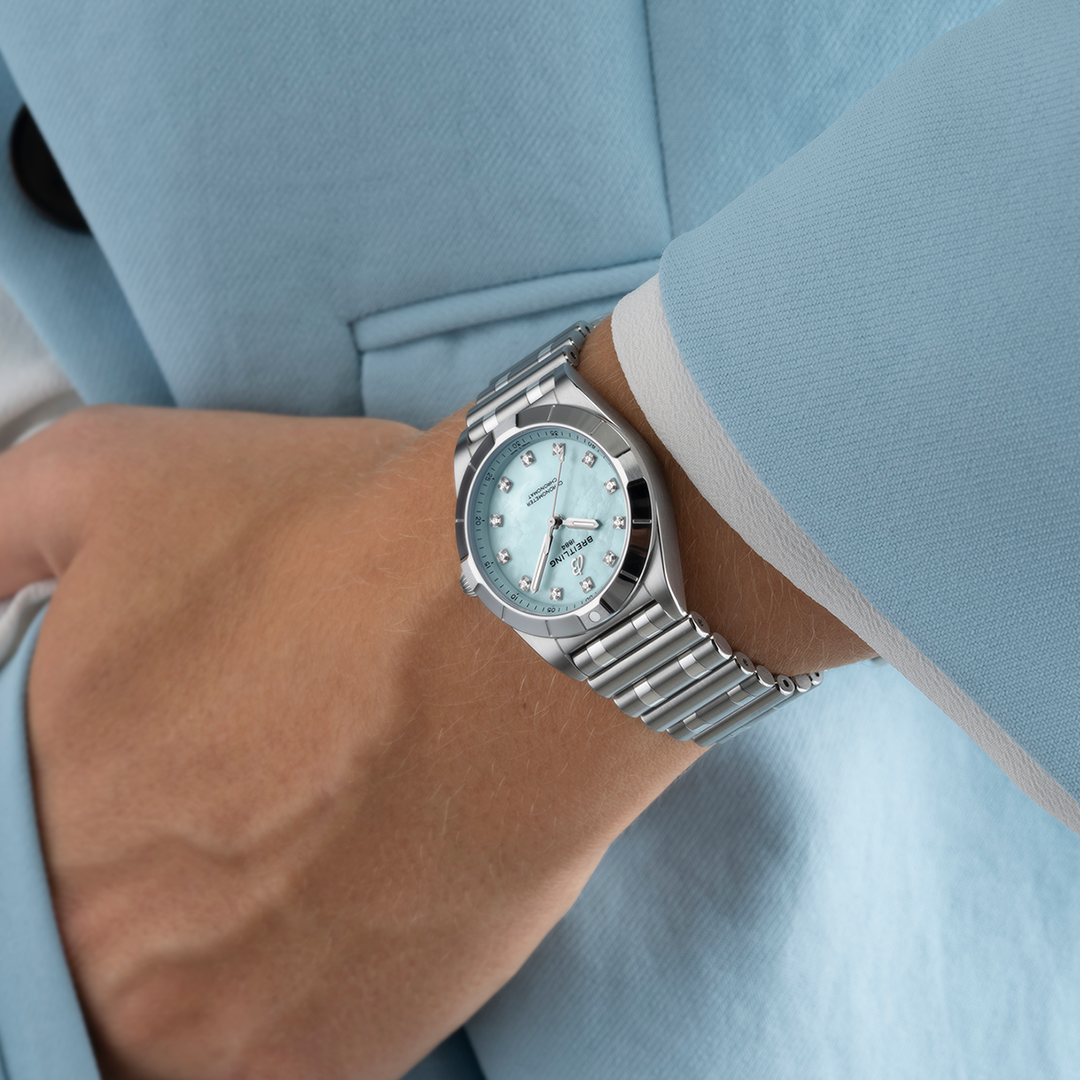 Breitling's Chronomat 28 with Blue Mother-of-Pearl Dial